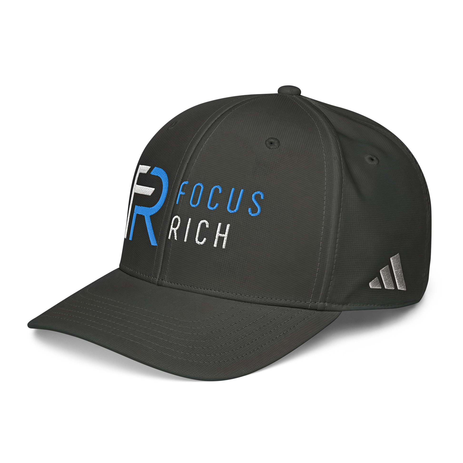 Black Adidas x Focus Rich Clothing  snapback hat from California Resort collection with logos and black snap closure