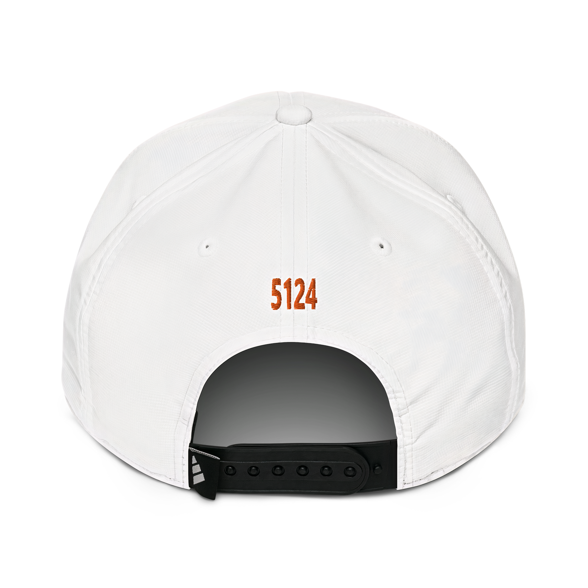 White Adidas x Focus Rich snapback hat from California Resort collection with logos and black snap closure