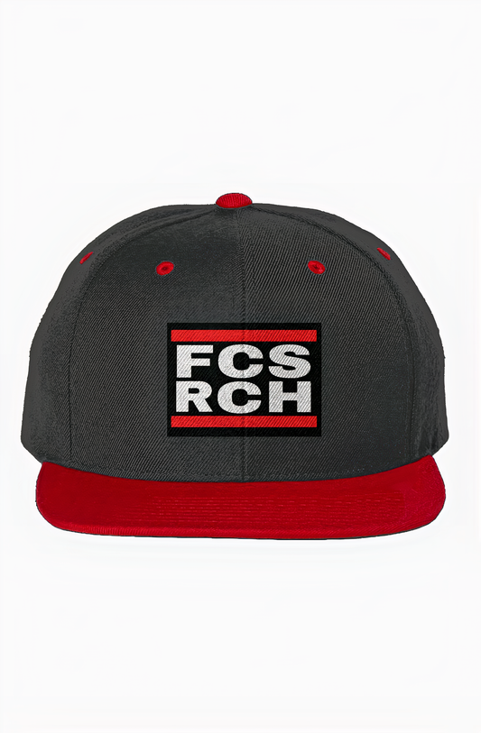 Focus Rich Clothing FCS RCH ICON Black/Red Snapback – Vintage Two-Tone Streetwear Hat
