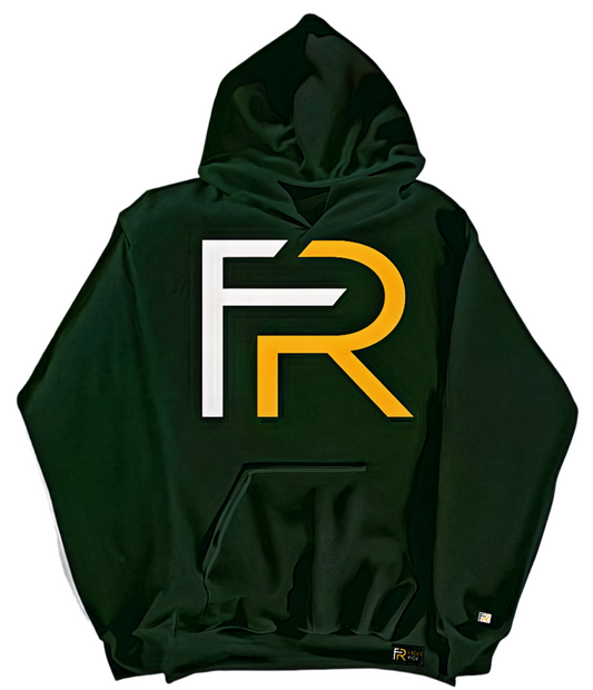 FOCUS RICH FR & EMOJI LOGOS HYBRID HOODIE (BLACK)